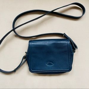 VTG Longchamp Leather Mini Crossbody Purse Blue